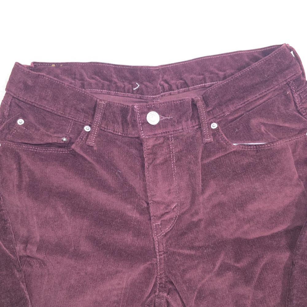 Levi's 505 Corduroy Pants Women 10M W30 L32 Burgundy Excellent Straight Leg - Picture 2 of 13